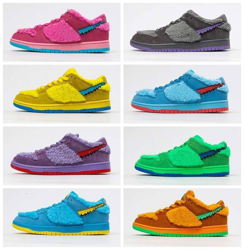 

Beat Quality three SB Low Mens Womens Running Blue Yellow Green Purple bears Men Sport Shoes Trainers Sneakers Size 36-45