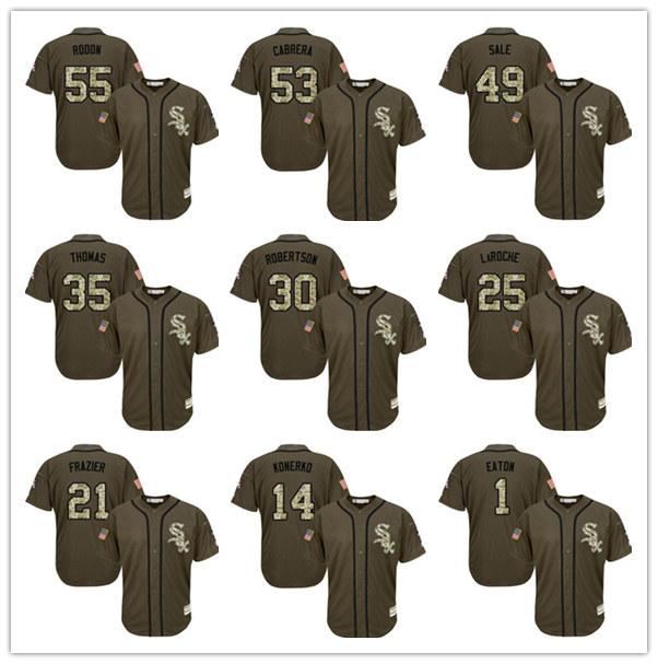 

Custom Chicago White Sox Men Women Youth Olive Camo Stitched Baseball Jersey Eloy Jimenez Jose Abreu, Black