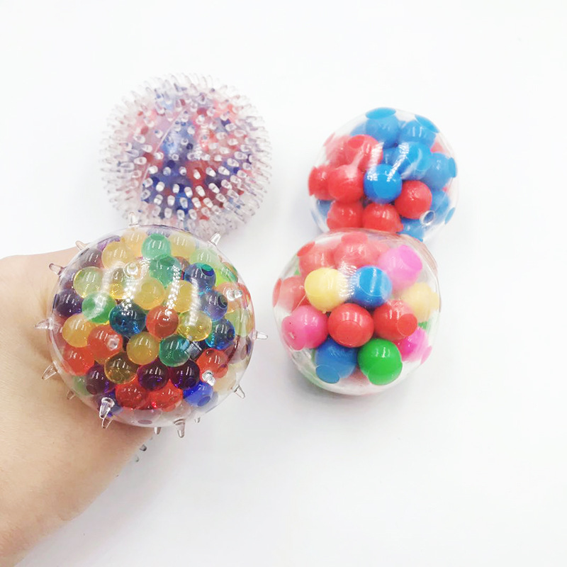 

In Stock Squeeze Ball Toy Relieve Stress DNA Squish Stress Ball Colorful Beads New Fashion Hand Exercise Tool for Kids / Adults 643 V2