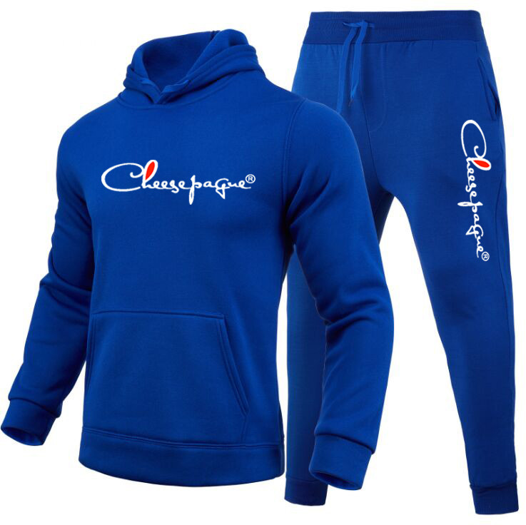 

2022 Men Fashion Tracksuit Spring Autumn Brand printing Sweatshirt +Sweatpants Set Men Cotton Slim Fit Sweat Suits Plus Size S-3XL, Purple