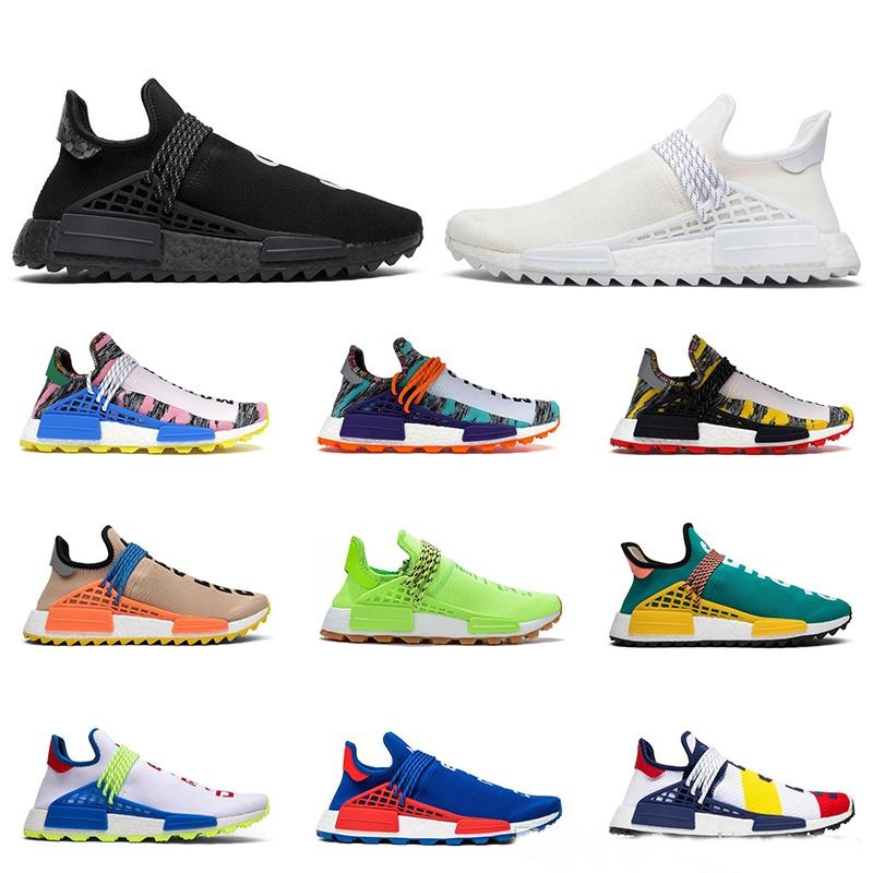 

Size 47 Pharrell Williams NMD Human Race boots Shoe Mens Running Shoes 2021 Green Yellow Equality Nerd Black Pale nude Women Trainers Sneakers