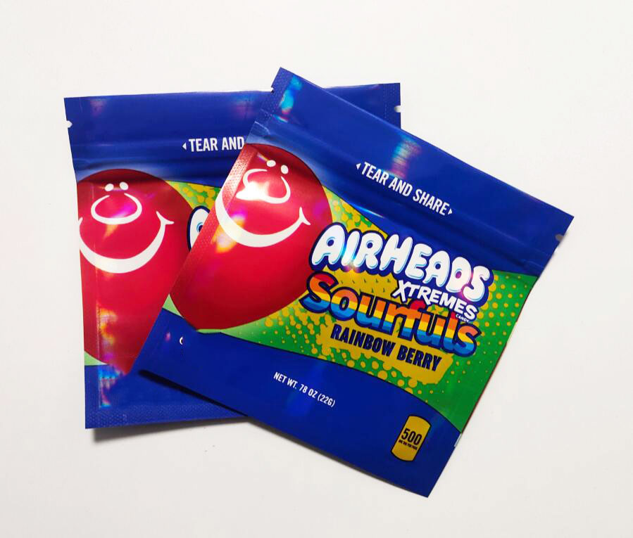 

2021p Ready to ship airheads xtremes bags cherry orange bites gummies zipper resealable mylar packaging
