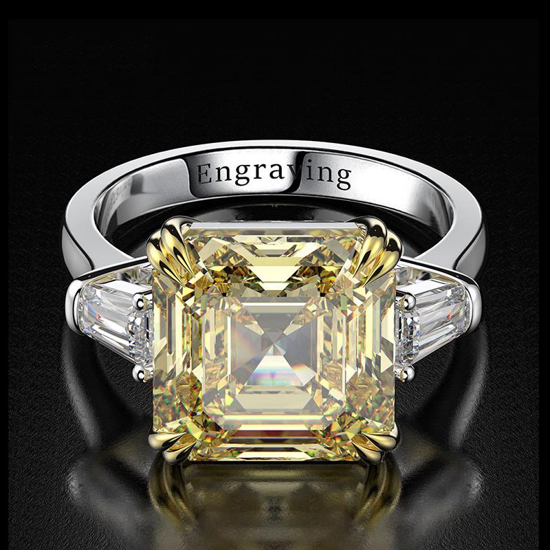 

Cluster Rings Metagain Real Pure 925 Sterling Silver Created Moissanite Citrine Aquamarine Wedding Engagement Ring Women Fine Jewelry