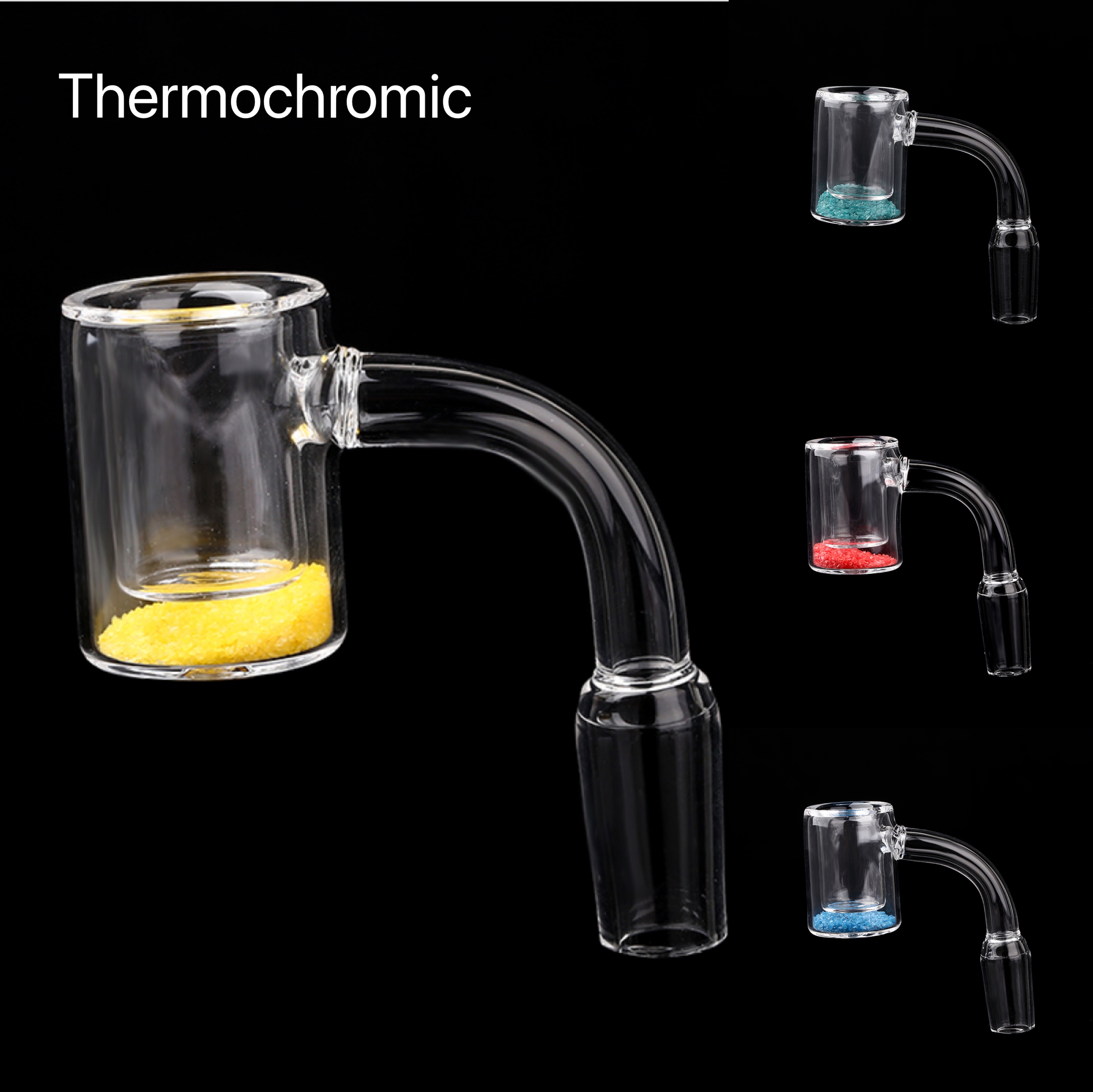 

25mm Quartz Thermal Banger Thermochromic Bucket Smoking Accessories Sand Color Changing 10mm 14mm 18mm For Hookahs Oil Rigs Glass Bongs