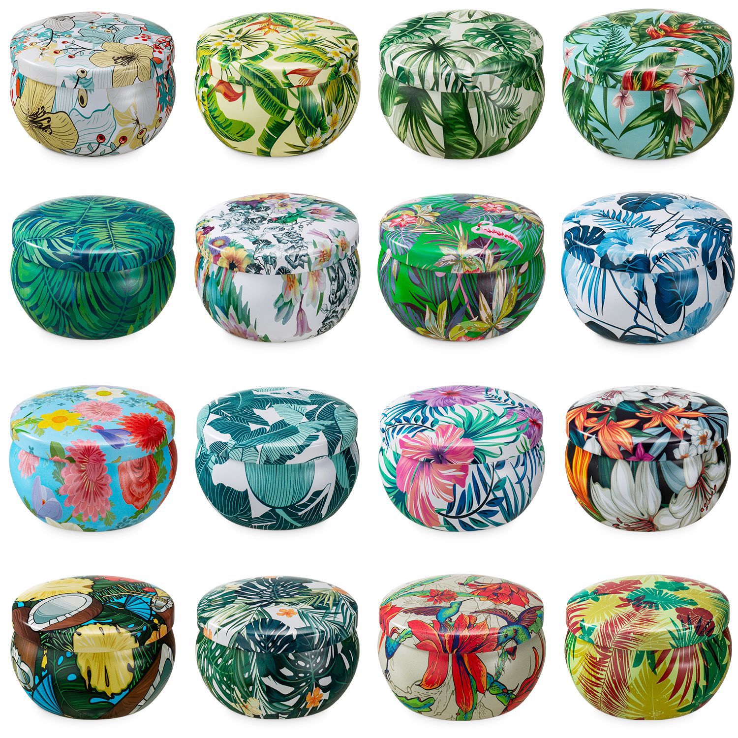 

16Pcs/Pack Scented Candles Flowers Tin Can Fragrance Handmade Essential Oil Candle Natural Soy Wax Home Decoration Gifts Box TH0030