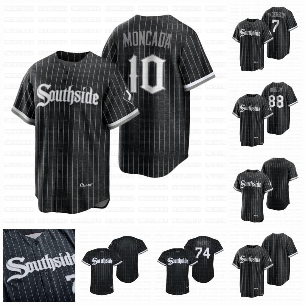 

White Sox Tim Anderson Southside 2021 City Connect Jersey Yoan Moncada Luis Robert Yermin Mercedes Carlos Rodon Yasmani Grandal Jake Lamb La, Blue;black