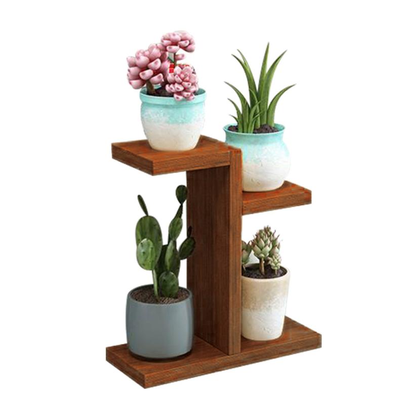 

Planters & Pots Rack Plant Stand Flower Pot Bracket Display Decor Organizer Bonsai Garden Indoor Wooden Succulent Small Desktop Flowerpot Sh