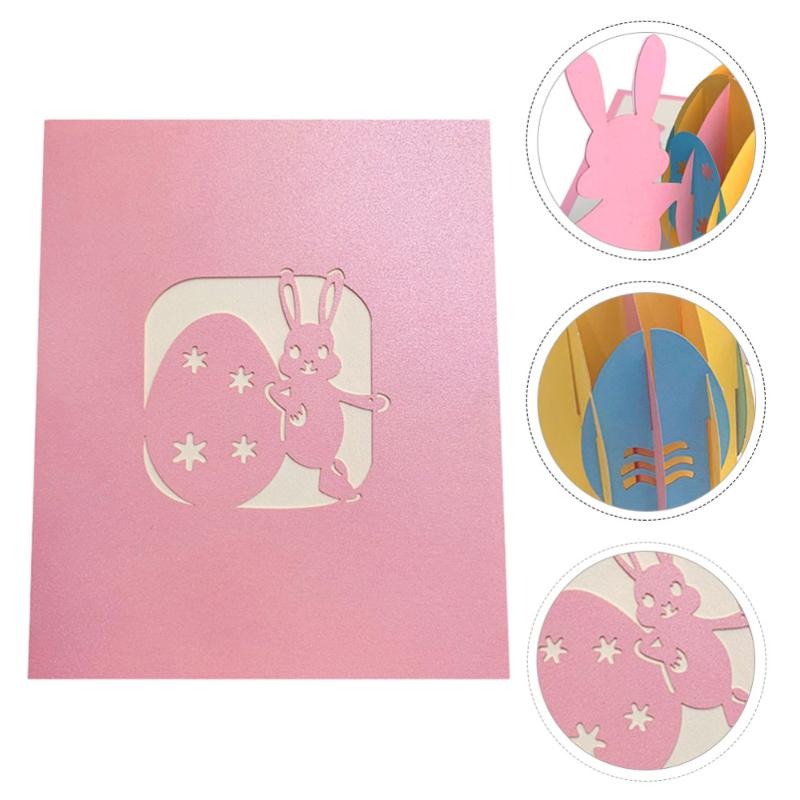 

1pc Easter Theme Cards Hollow 3D Greeting Birthday Gift Blessing