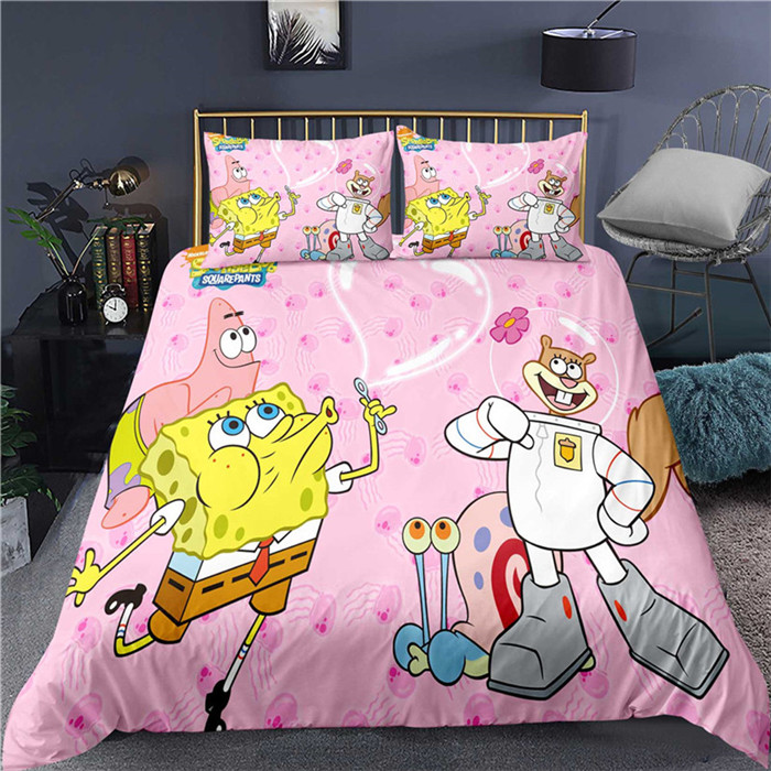 

selling cartoon cartoon spongebob 3d printing colorful bedding sets duvet cover-90