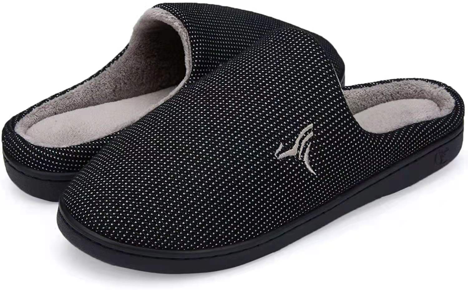 

Women memory foam slippers plush lining anti-skid house shoes Indoor Fashion Cozy Useful Safe Secure Warm Comfortable, Black