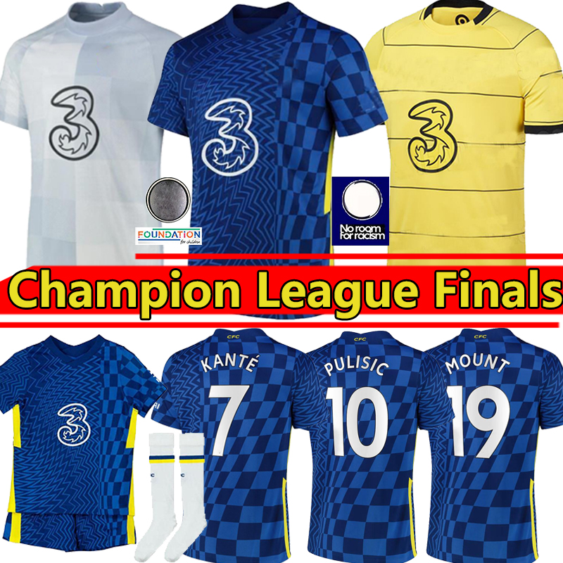 

21/22 CFC soccer jerseys HAVERTZ ZIYECH PULISIC Finals KANTE WERNER ABRAHAM CHILWELL MOUNT JORGINHO 2021 2022 GIROUD HUDSON-ODOI Football Shirt men women kids kit, 20-21 third kit