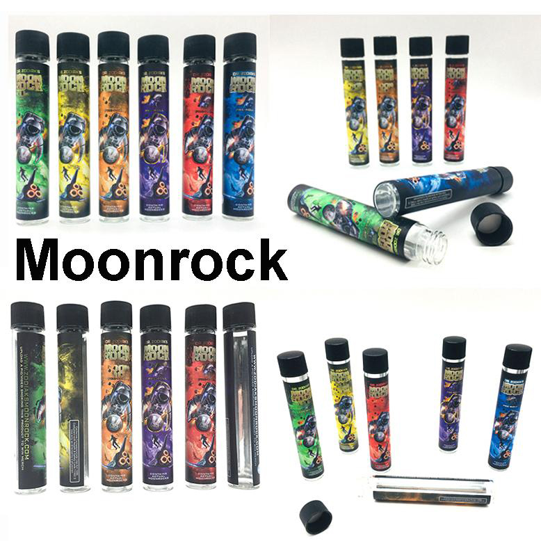 

Moonrock Glass Tubes Empty Bottle Pre-roll Joints Cork Tube Pre roll Container Vape Cartridges DANKWOODS Rolling Stickers Labels E-cigarette Packaging