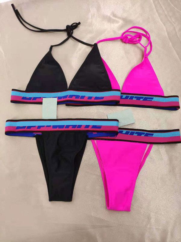 

2021 Women's swimwear Color Splicing Sexy Swimsuits One Piece bikini Beach Summer Fashion beachwear, White;black