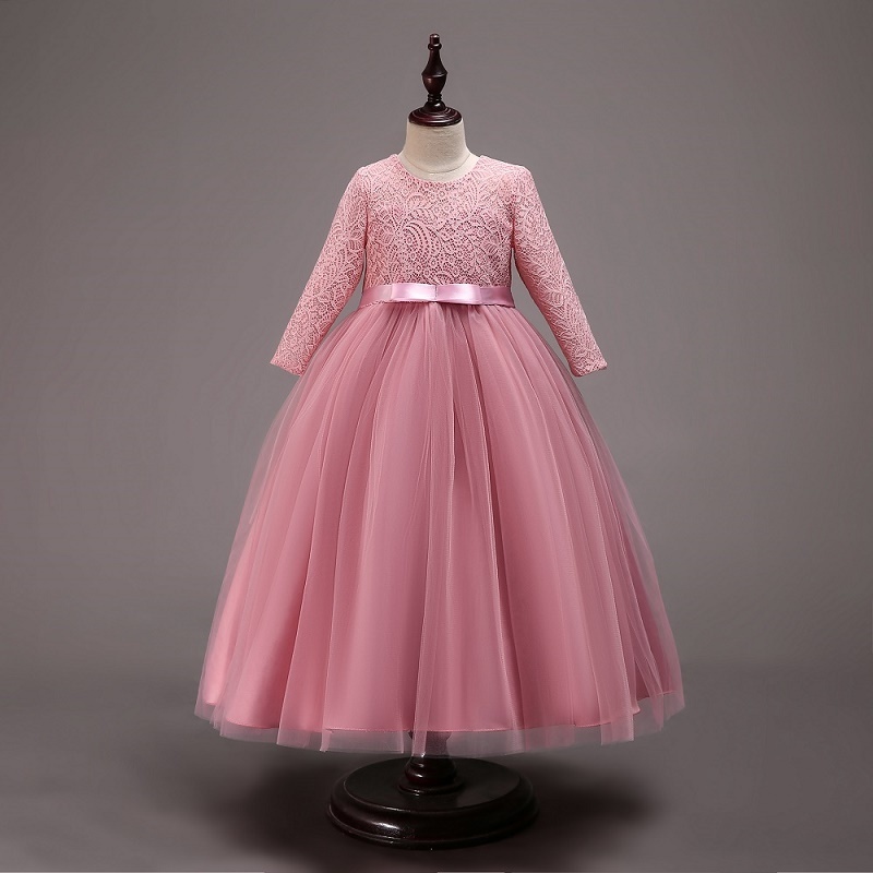 Girl&#039;s Tulle Lace teens Pageant White Flower Girl for Weddings and Party First Communion Dresses Girls Kids C0223-image-689125369