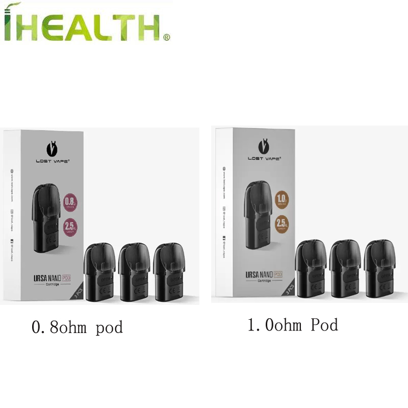 

Original Lost Vape Ursa Nano Pod 2.5ml refillable Cartridge Atomizer Compatible with 0.8ohm &1.0ohm coils Adjustable airflow