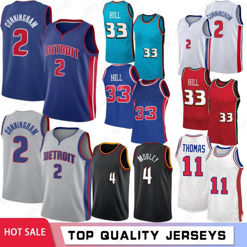 

Cade 2 Cunningham Basketball Jersey Retro Dennis 10 Rodman Isiah 11 Thomas Grant 33 Hill Vintage Men Jerseys Collin Evan 4 Mobley Sexton Stitched, Men huosai