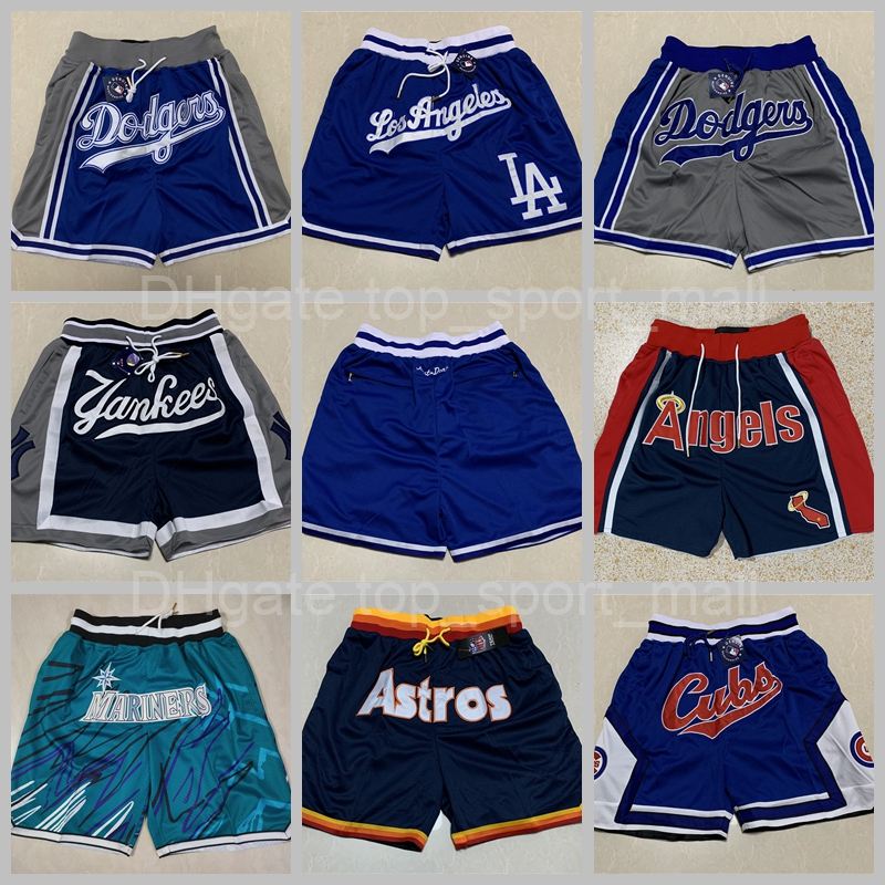 

Team Baseball Shorts Just Don Sport Wear Pants With Pocket Zipper Sweatpant Blue White Black Men Stitched Good Quality