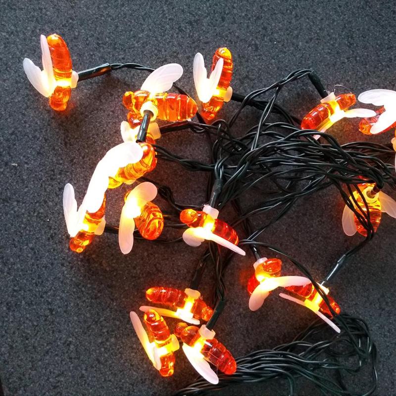 

Strings LED Solar Bee String Lights Outdoor Power LEDs Waterproof Decors Lamp Garden Party Holiday Decor
