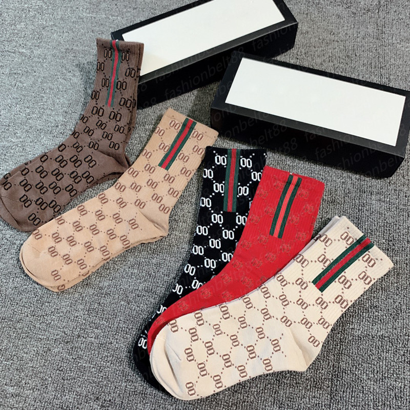 

Womens sport letter g socks 100% Cotton wholesale Couple women designer sock 5 pcs calcetines calzini with box, Black