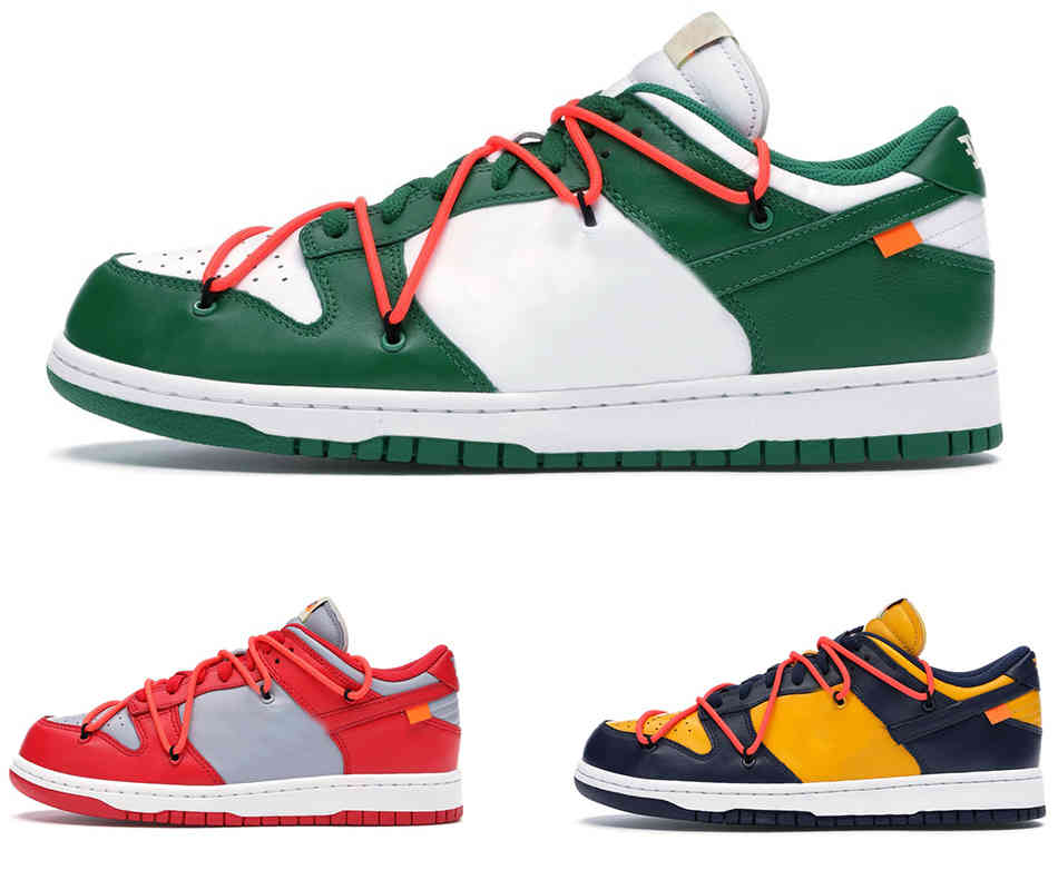 

Release Off Authentic Dunk Shoes SB Low Pine Green University Gold Red White Futura Men Women Skateboard Sneakers