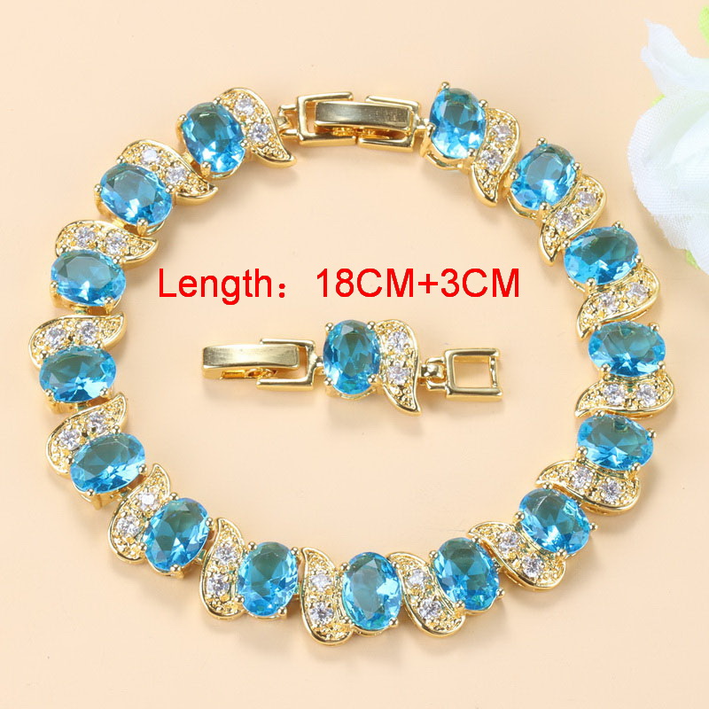 

10-Colors Luxurious Gold-Color Necklace Sets Fashion Wedding African Women Accessories Clip Earrings Charm Bracelet Jewelry Setsg