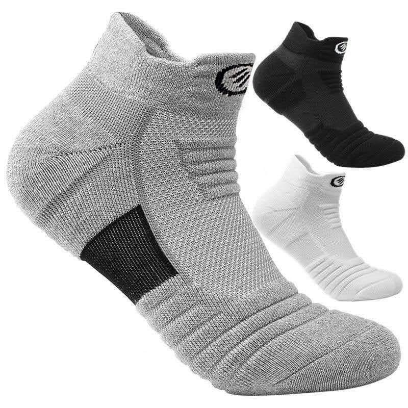 

Men's Socks 3 Pairs Mens Basketball Sports Cotton Middle Tube Breathable Active Trainer Outdoor Running, Black