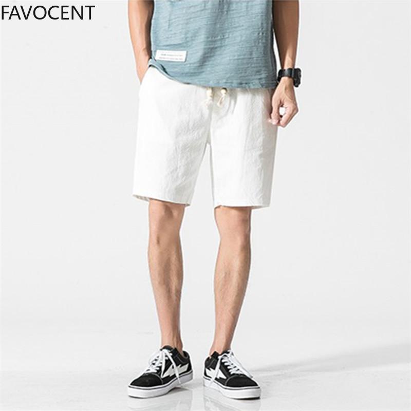 

Men's Shorts Men Cotton Linen Casual Mens Sweat Pants Summer Breathable Comfortable Drawstring Soft Streetwear, White;black