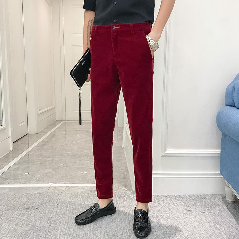 Red Velvet Pants Men Australia | New 
