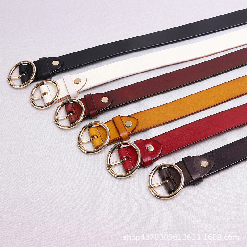 

Belts & Accessories INS Style Womens Jeans All-Match Internet Celebrity Same Simple Fashion Leather Pin BuckleBelt No. 2, Black