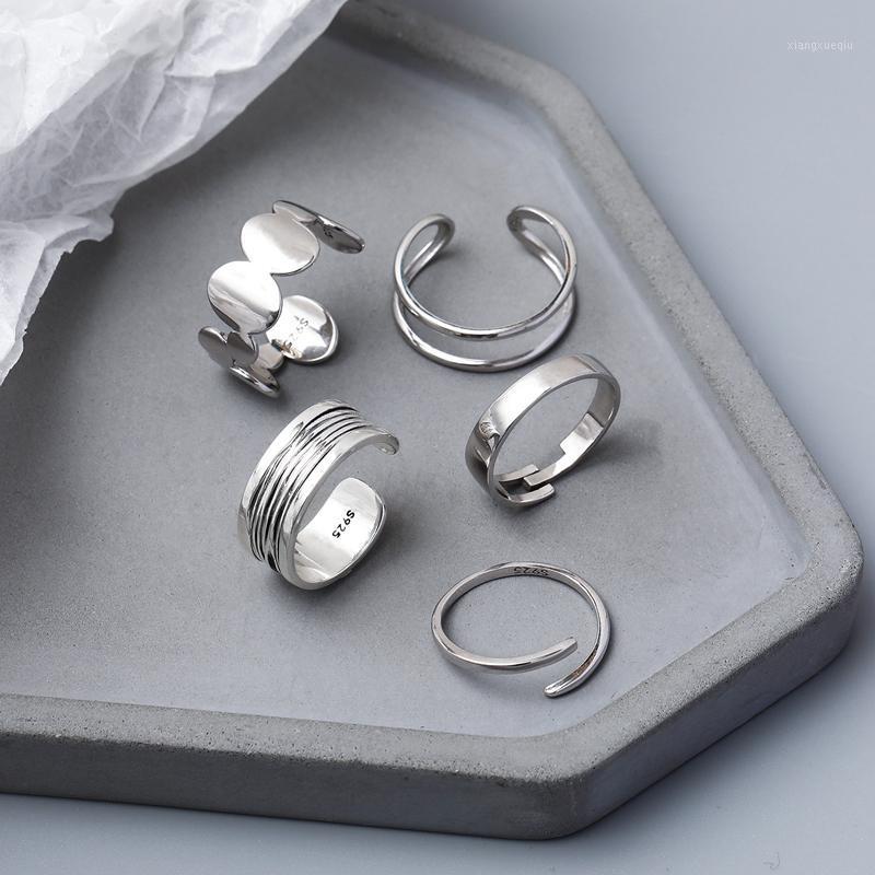 

Cluster Rings Morivovog 925 Sterling Silver Irregular For Women Vintage Geometry Japan Korea Layers Festival Jewelry Bague Femme, Golden;silver