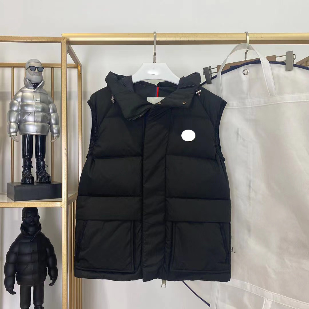 

monclair Luxury French men's vest down jacket maya france brand designer pocket zipper Hooded collar Badge vests 3 colors, Supplement (not shipped separately)