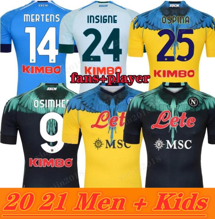 

player version 20 21 Napoli soccer jersey Burlon RPG Naples football shirtS special edition maillot KOULIBALY INSIGNE Lozano OSIMHEN MERTENS men kids kit, Black
