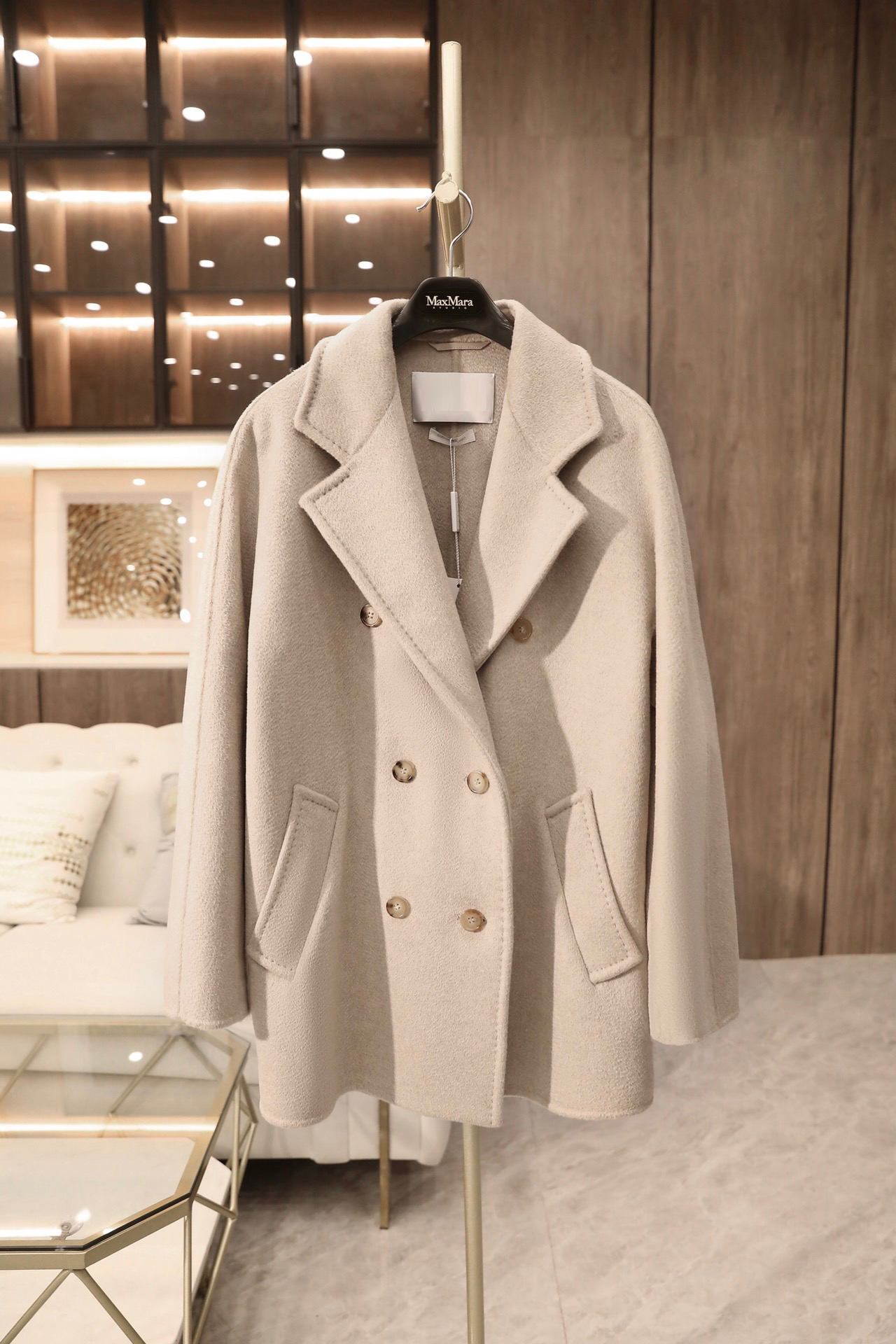 

2021 new arrival MaxMara Sella short women cashemre coats, Caramel
