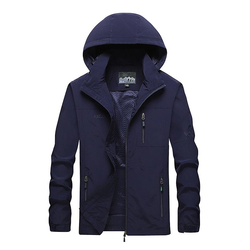 

Men's Trench Coats 2021 Autumn And Winter Sports Outdoor Leisure Hooded Cardigan Jacket Plus Size Waterproof Windbreaker, Black