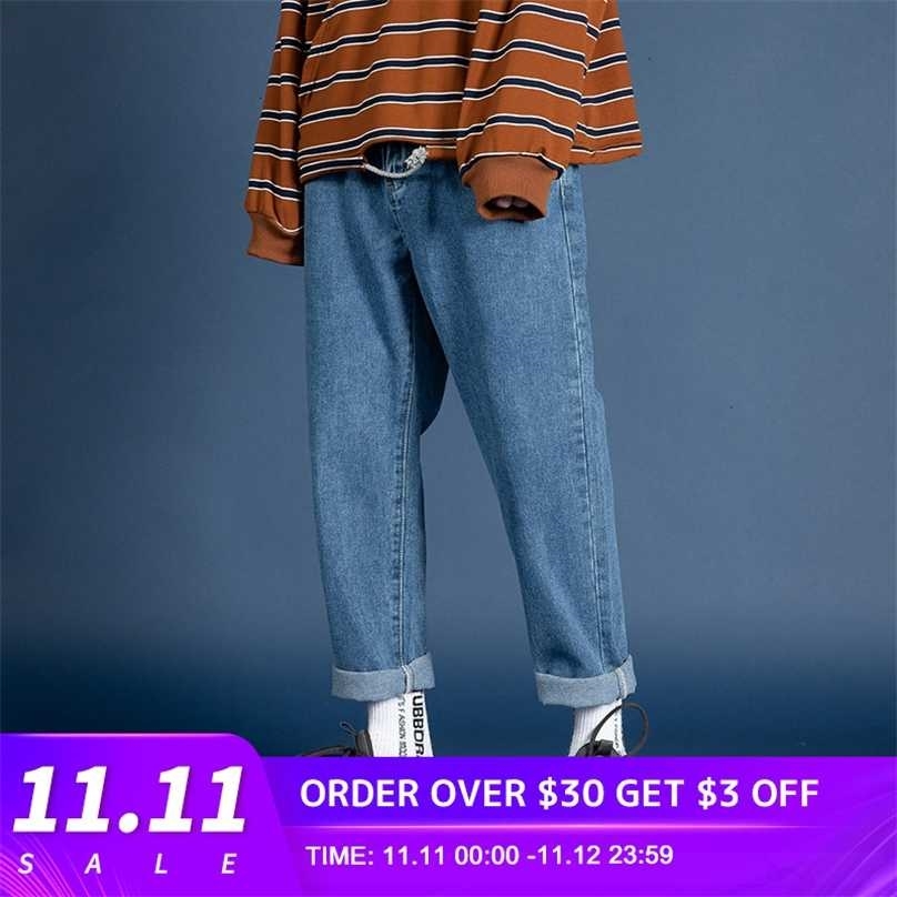 

Privathinker Men Streetwear Blue Jeans Women Black Korean Fashions Harem Pants Male Denim OverSize 211111