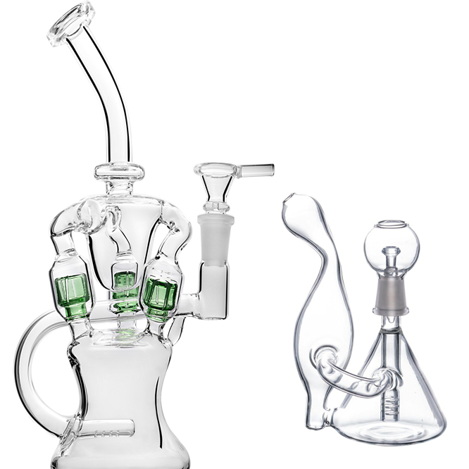 

24cm tall hookahs recycler bongs glass bong water pipes oil dab rig