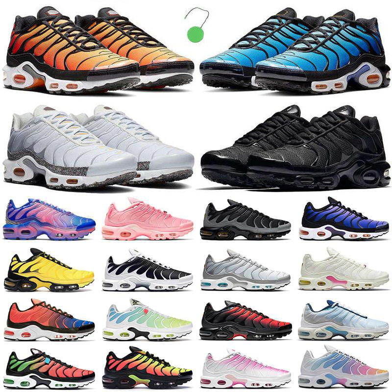 

High Quality New tn fashion trainers men women running shoes triple black white Hyper Blue Crater Pink Fade Worldwide Pimento mens sports sneakers