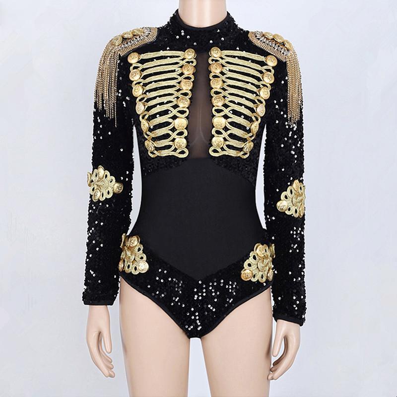 

Women' Jumpsuits & Rompers Women Jazz Dance Costume European Style Court Zentai Sexy Black Mesh Bodysuit Stretch Jumpsuit Nightclub DJ Stag, As pic