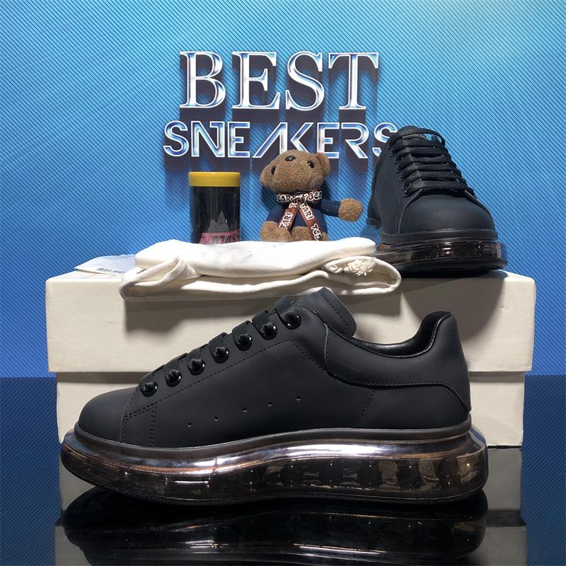 

2021 Top Quality Desinger shoes Fashion Mens Women shoe Leather Lace Up Platform Oversized Sole Sneakers White Black Casual Trainers With Box