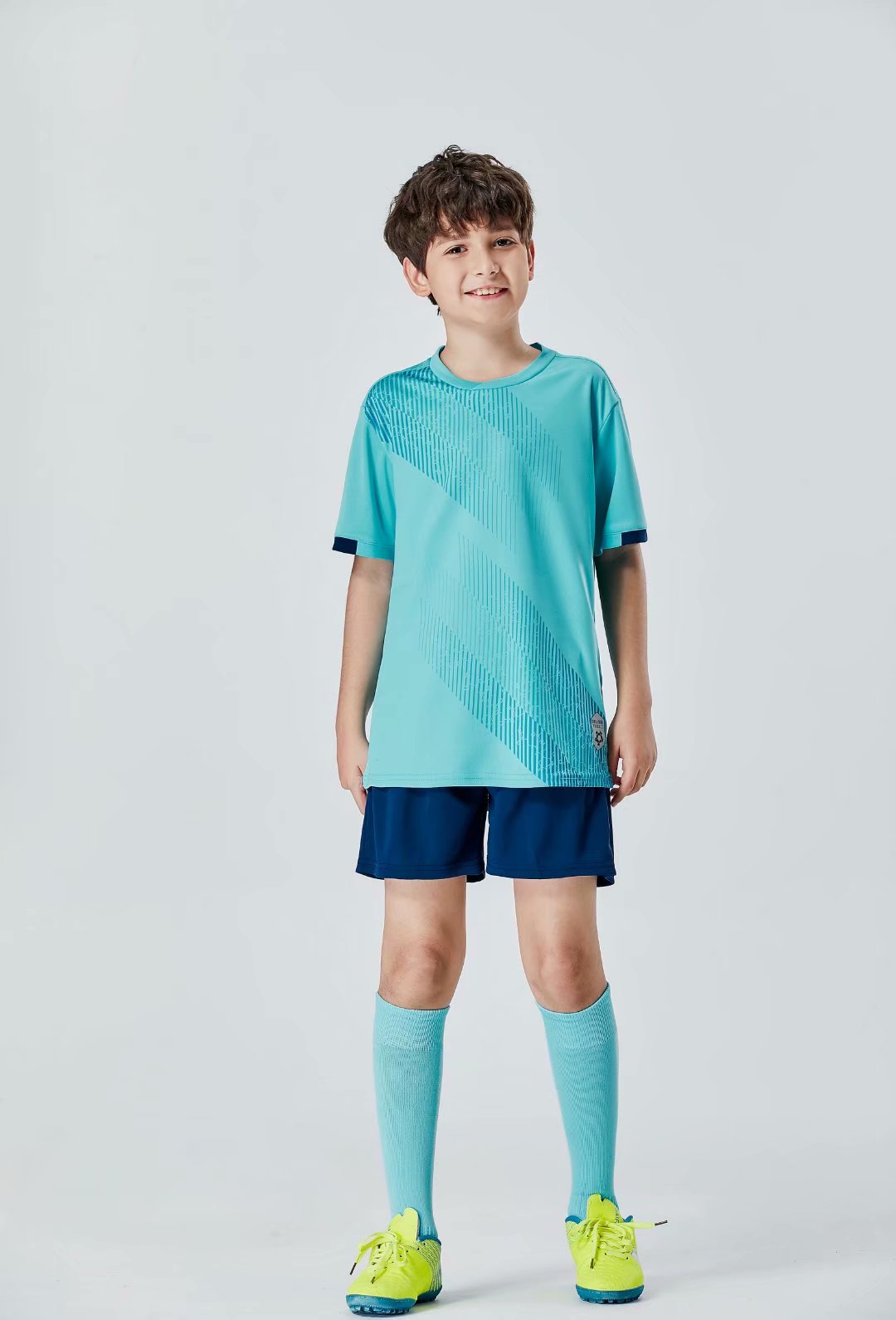 

#095 Football uniform men+kids soccer Jersey printing team custom track and field sports short-sleeved shirt, Black;yellow