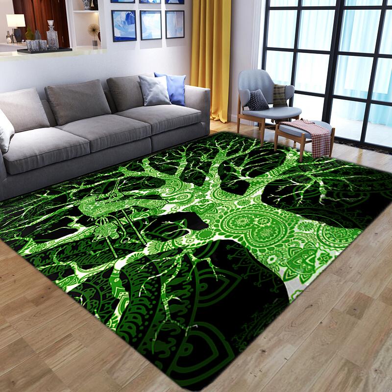 

Carpets Dreamlike Green Tree 3D Carpet Child Bedroom Bedside Sofa Floor Mat Non-slip Area Rug For Living Room Home Decor Soft Parlor, 14