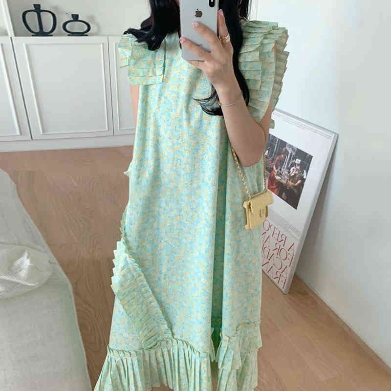 

casual dresses [ewq] vestido midi elegante de verÃ£o, casual com estampa pescoÃ§o o, manga voadora, solto, ver, para mulheres, 16e300 arxc, Black;gray