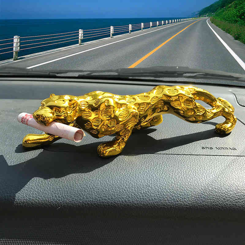 

New 2020 Leopard Statue Figurine Modern Abstract Geometric Style Resin Panther Animal Large Statue Home Decoration Accessories Q0525