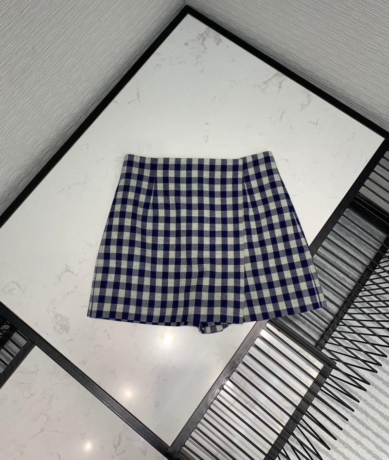 

Skirts Ladies Fashion 2021 Loose Plaid Hakama 1120