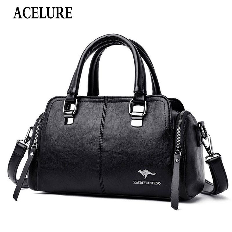 

Evening Bags ACELURE Solid Color PU Leather Shoulder For Women Small High Capacity Handbags Soft Simple Fashion Messenger
