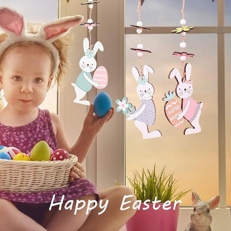 

Easter Pendant Wooden Decoration Hanging Tags Pendants Springtime Crafts For Inside Outdoor Home Party Decorative Objects & Figurines