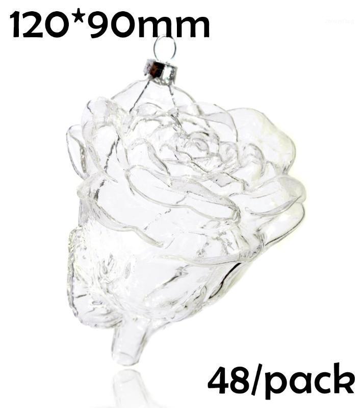 

Party Decoration DIY Paintable Clear Christmas Ornament 120mm Glass Rose, 48/Pack