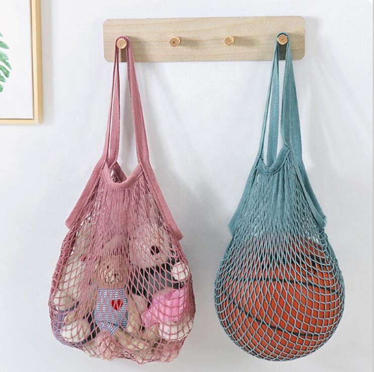 

Shopping Bags Handbags Shopper Tote Mesh Net Woven Cotton Bags String Reusable Fruit Storage Bags Handbag Reusable Home Storage Bag LSKA245