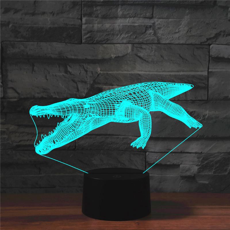 

Night Lights [Seven Neon]Crocodile Shape Acrylic 7Colors Desk Lamp 3D Novelty Gift Led Light Millennium Falcon