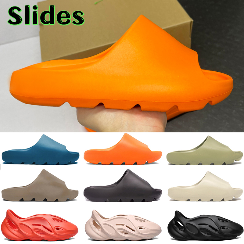 

Newest slipper sandal Slides shoes Enfora enflame orange resin triple black soot bone Earth Brown mens women sandals with box US 4-12.5, 10 bubble wrap packaging